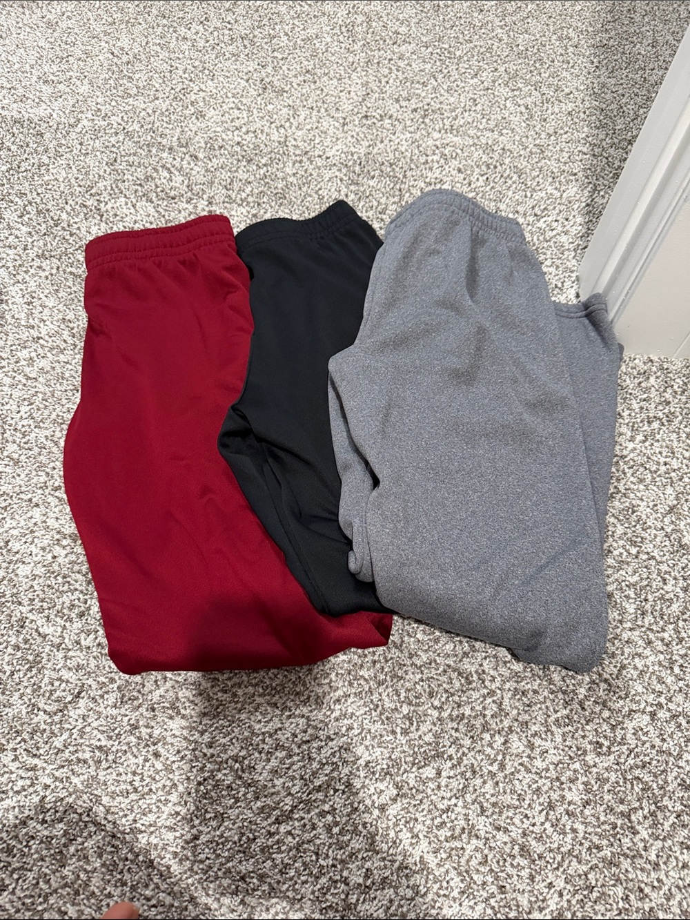 Kids Elastic-Waist Jogger Pants - Red, Black & Gray